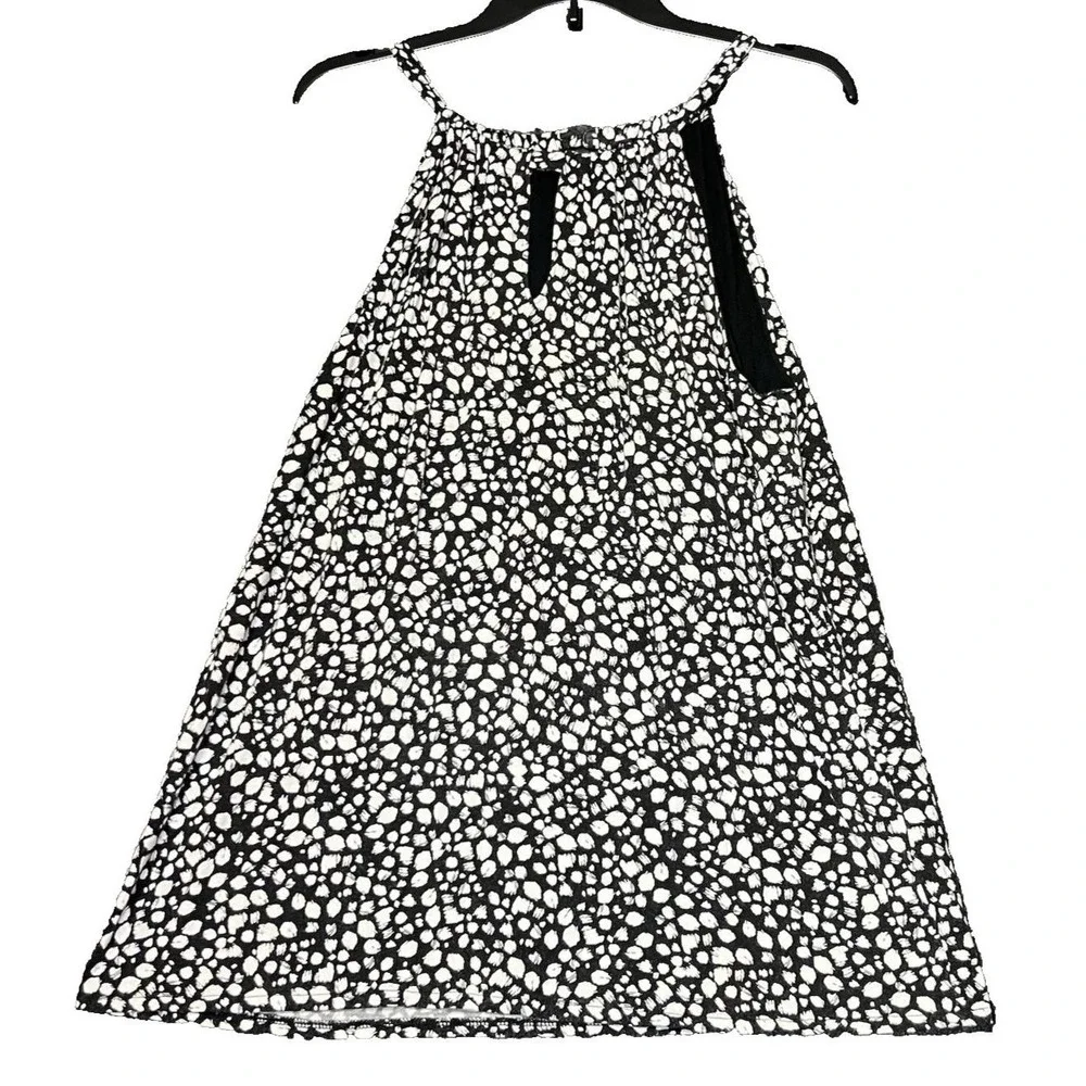 Banana Republic Womens Size Medium Halter Top Black White Speckled‎ Inner Bra